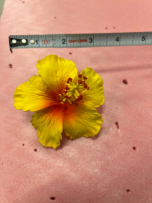Hair Flower Clip Yellow AOLFL018