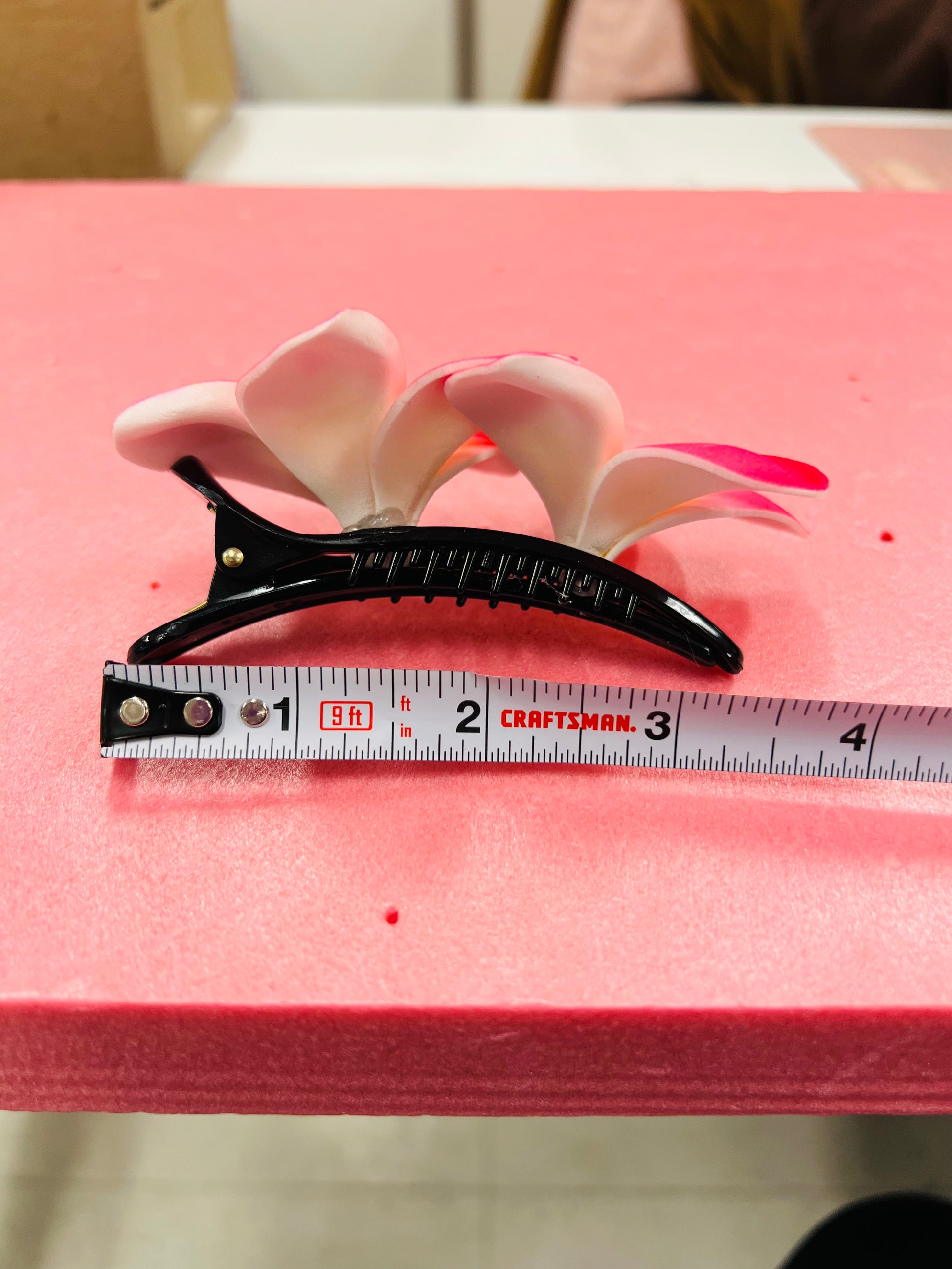 PLUMERIA Flower Hair Clip Pink AOLFL014