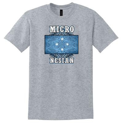 Micronesian Blue Tribal Graphic Tee (ITSM1)
