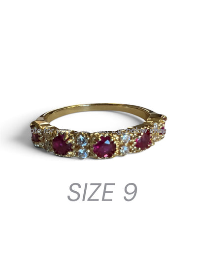 Red Cubic Zirconia Ring